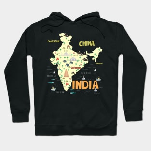 Illustrated India Map Hoodie